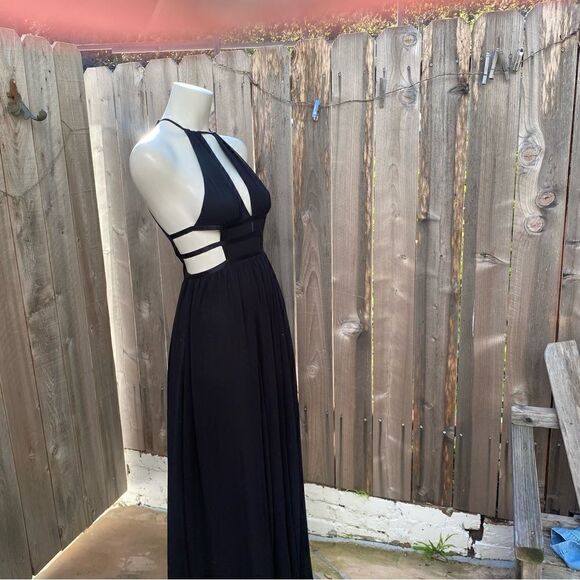 Express Black Cutout Maxi Dress Gown size XS - Picture 5 of 16